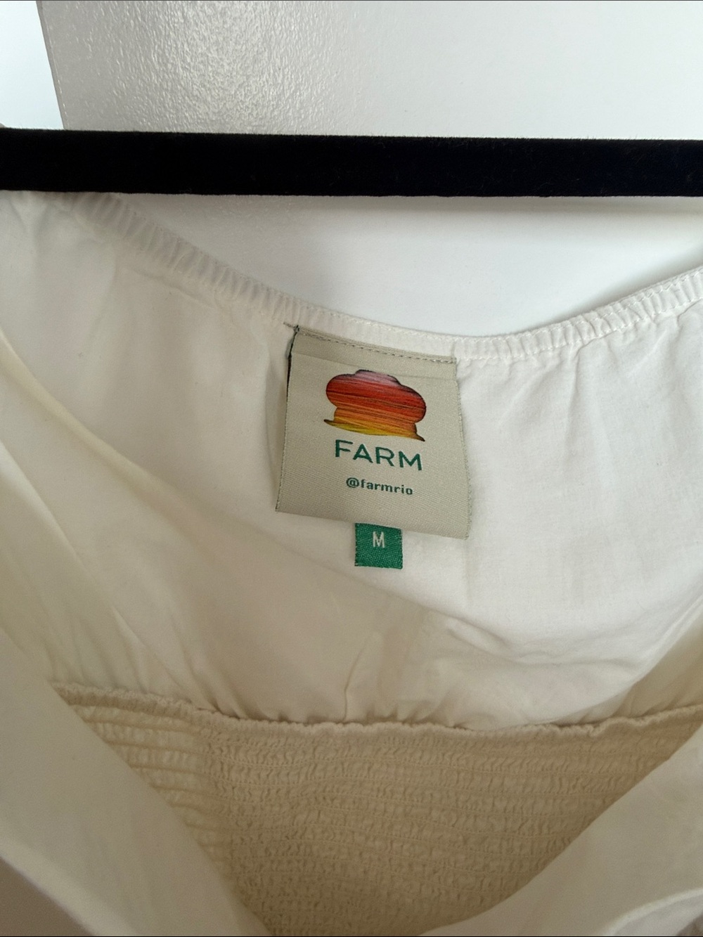 FARM Rio White Embroidered Square-Neck Peasant Blouse size M - Picture 2 of 6